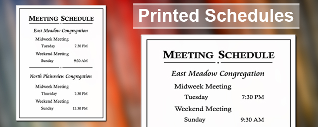 Printed Mtg Schedules Printed Mtg Schedules